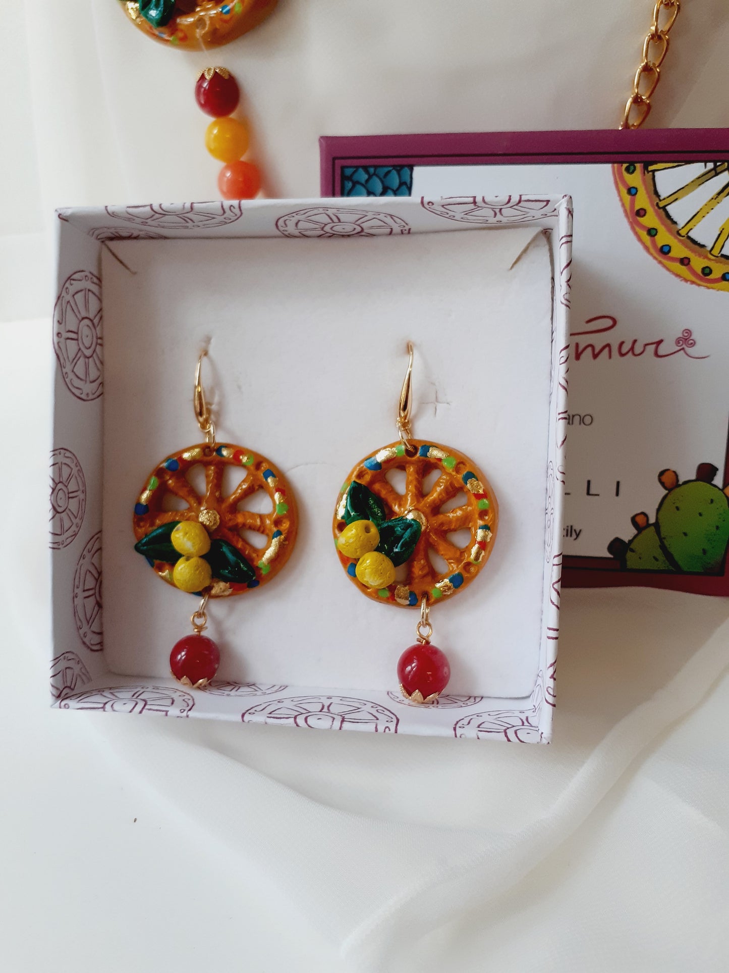 Orecchini Artigianali - Agrumi di Sicilia con Pietre