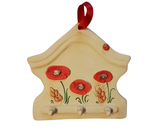 Appendi presine in ceramica _ decoro papaveri