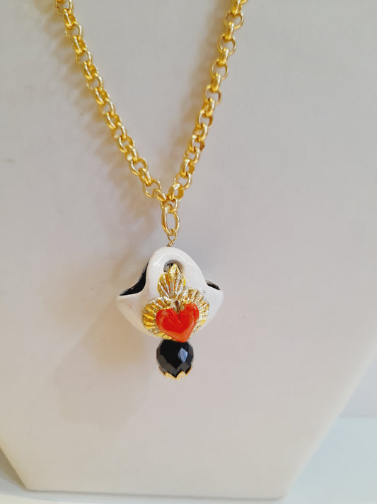 Collana coffa e sacro cuore