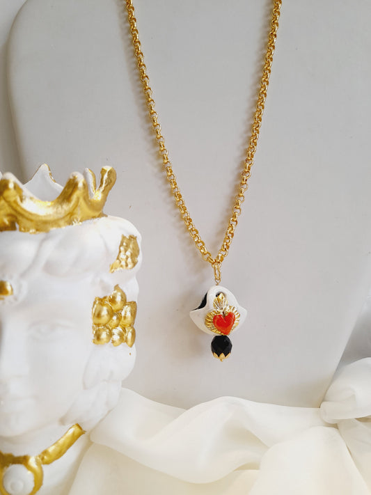 Collana coffa e sacro cuore