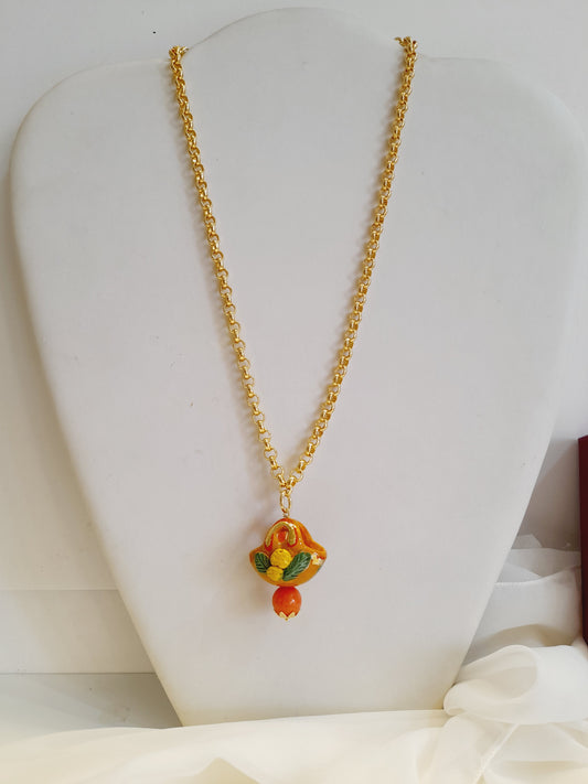 Collana con ciondolo coffa e limoni