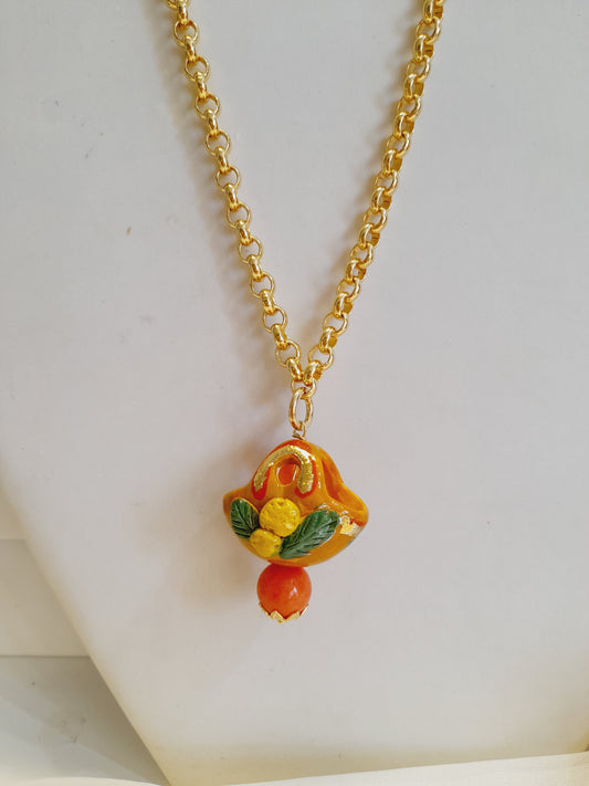 Collana con ciondolo coffa e limoni