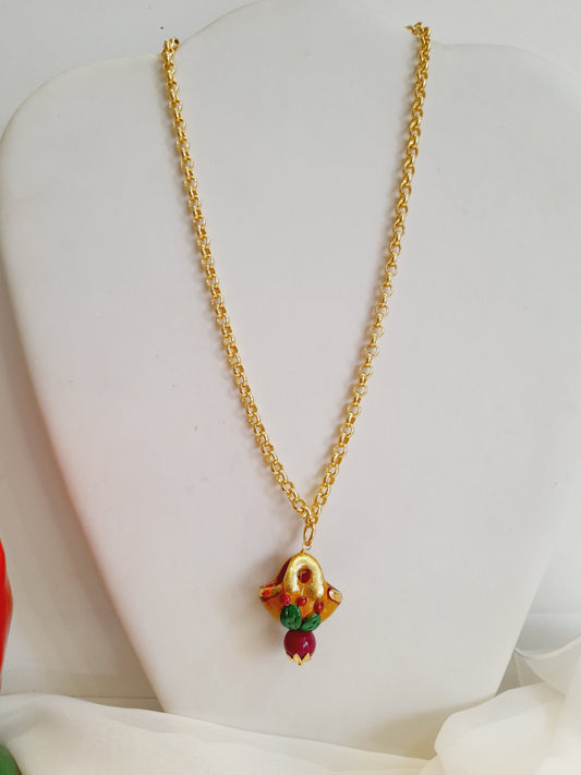 Collana con ciondolo coffa e fico d'india