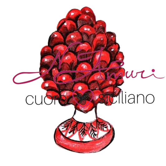 Maglia stampata | pigna rossa