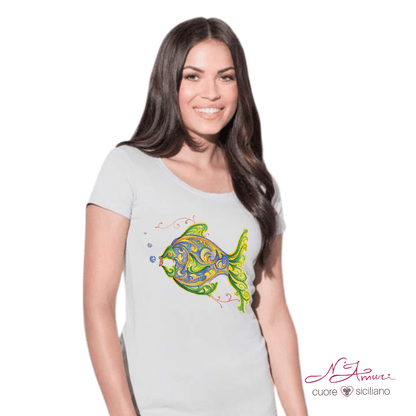 Maglia Stampata | Pesce in stile Maiolica