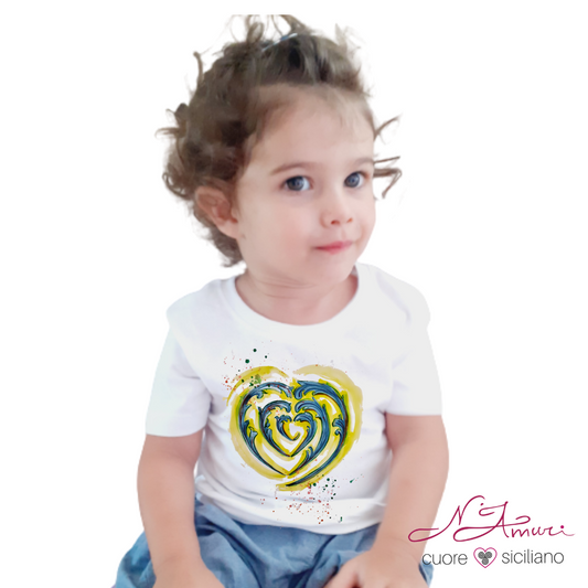 Copia del Maglietta bimba con cuore maiolica
