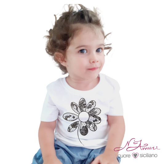 Maglietta bimba con fiore