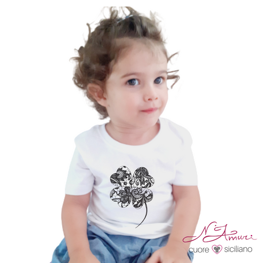 Maglietta bimba con quadrifoglio