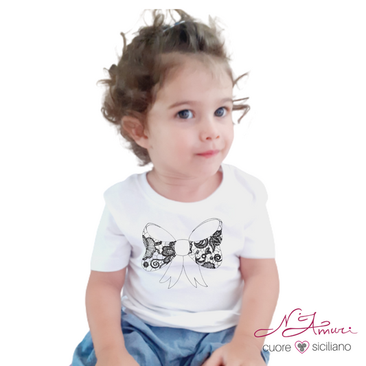Maglietta bimba con fiocco