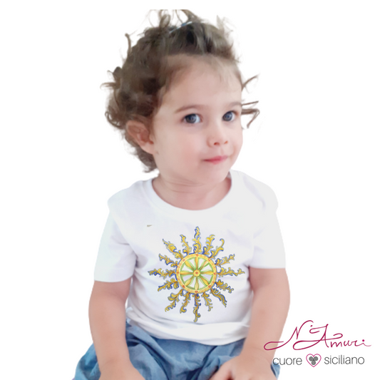 Maglietta bimba con sole siciliano
