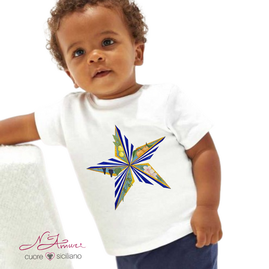 Maglietta bimbo con stella siciliana