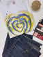Maglia Stampata | Cuore Blu in stile Maiolica Siciliana