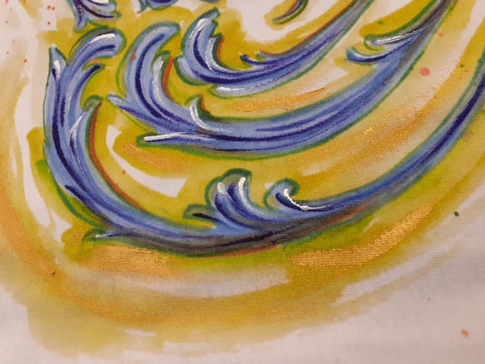 Maglia Stampata | Cuore Blu in stile Maiolica Siciliana