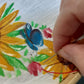 Maglia Dipinta e Ricamata a mano | Girasoli e Farfalle