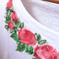 Maglia ricamata e dipinta a mano | Rose Rosse