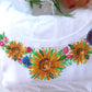 Maglia Dipinta e Ricamata a mano | Girasoli e Farfalle