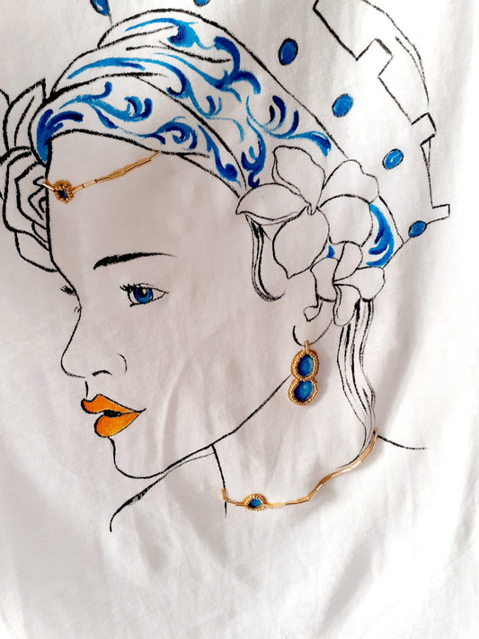 Maglia ricamata dipinta a mano | Testa di Mora