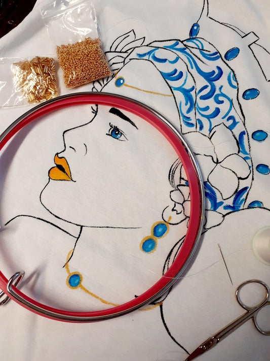 Maglia ricamata dipinta a mano | Testa di Mora