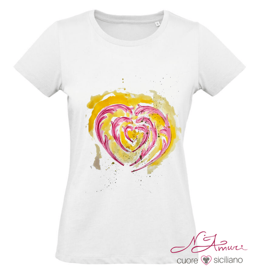 Maglia Stampata | Cuore, stile Maiolica Siciliana