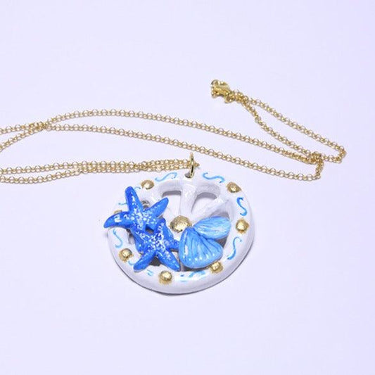 Collana Artigianale - Ruota di Carretto ed Elementi Marini