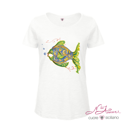 Maglia Stampata | Pesce in stile Maiolica